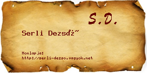 Serli Dezső névjegykártya